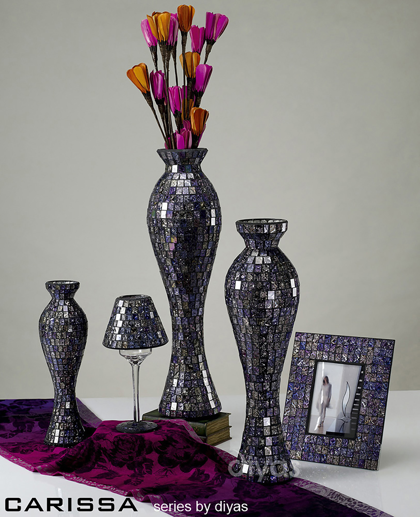 Carissa Mosaic Art Glassware Diyas Home Tea Light Holders